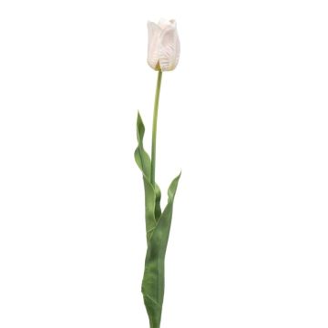 Artificial Tulip SIDRA, white-pale pink, 26"/65cm