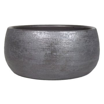 Decorative bowl made of ceramic AGAPE with texture, black, 5.5"/14cm, Ø11"/28cm
