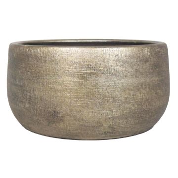 Decorative bowl made of ceramic AGAPE with texture, gold, 6"/15cm, Ø13"/33cm Decorative bowl made of ceramic AGAPE with texture, gold, 6"/15cm, Ø13"/33cm