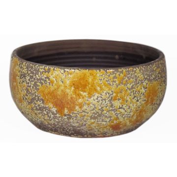Bowl TSCHIL made of ceramic, rustic, colour gradient, ochre yellow-brown, 5"/13cm, Ø11"/28cm