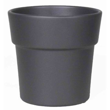 Pot with rim for orchids MARIVAN, ceramic, anthracite matt, 4.9"/12,5cm, Ø5.3"/13,5cm