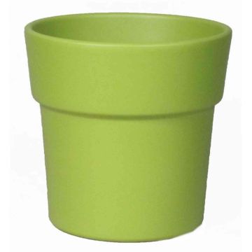 Pot with rim for orchids MARIVAN, ceramic, apple-green matt, 4.9"/12,5cm, Ø5.3"/13,5cm