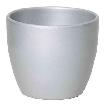 Ceramic pot for plants small TEHERAN BASAR, silver, 2.4"/6cm, Ø3"/7,5cm