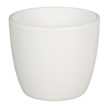 Ceramic flower pot large TEHERAN BASAR, white matt, 9"/22,5cm, Ø10"/25cm