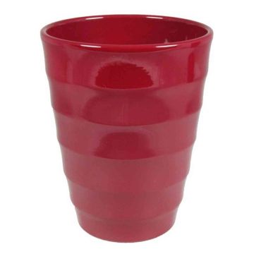 Ceramic flower pot IZEH for orchids, wine red, 6.7"/17cm, Ø5.5"/14cm