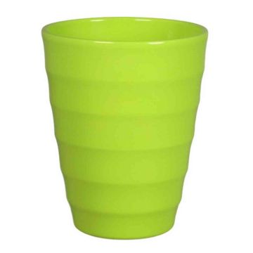 Ceramic flower pot IZEH for orchids, apple green, 6.7"/17cm, Ø5.5"/14cm