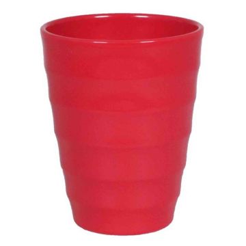 Ceramic flower pot IZEH for orchids, red, 6.7"/17cm, Ø5.5"/14cm