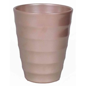 Ceramic flower pot IZEH for orchids, rose gold, 6.7"/17cm, Ø5.5"/14cm