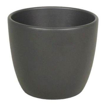 Ceramic flower pot large TEHERAN BASAR, anthracite mat, 11"/27cm, Ø13"/32cm