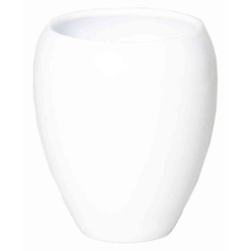 White flower pot URMIA MONUMENT, ceramic, 11"/28cm, Ø10"/25cm