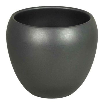 Anthracite matt flower pot URMIA BASAR, ceramic, 7.3"/18,5cm, Ø9"/22cm Anthracite matt flower pot URMIA BASAR, ceramic, 7.3"/18,5cm, Ø9"/22cm