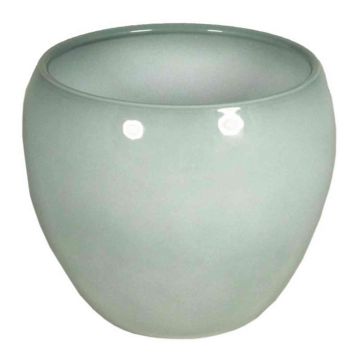 Grey-green flower pot URMIA BASAR, ceramic, 9"/24cm, Ø11"/27cm Grey-green flower pot URMIA BASAR, ceramic, 9"/24cm, Ø11"/27cm