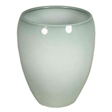 Grey-green flower pot URMIA MONUMENT, ceramic, 11"/28cm, Ø10"/25cm