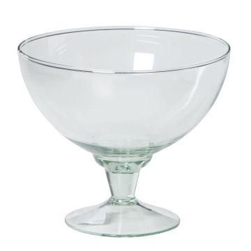 Fruit bowl AYOKA made of glass, with foot, clear, 6"/15cm, Ø7"/18cm