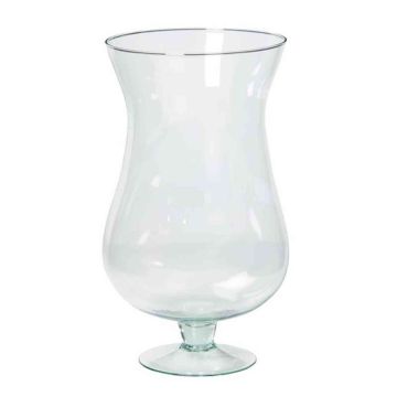 Glass flower vase KOFFI, with foot, clear, 12"/30cm, &Oslash;6.3"/16cm