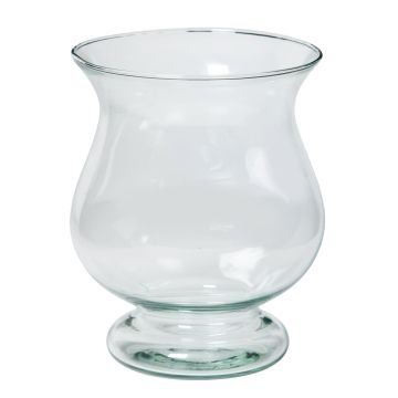 Glass vase ZANIYE with foot, clear, 8"/20cm, Ø6.7"/17cm