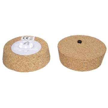 Cork closure ROYA with LEDs, beige, 1.3"/3,2cm, Ø4.1"/10,5cm