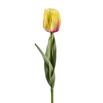 Artificial flower tulip ASUNTA, yellow-pink, 18"/45cm