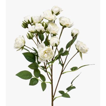 Artificial roses branch TOSSA, white, 22"/55cm