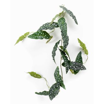 Artificial polka dot begonia garland JOELLE, green-white, 4ft/120cm