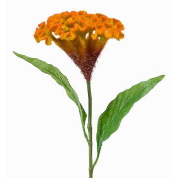 Artificial cockscomb ANUBIS, yellow-orange, 24"/60cm, Ø5.1"/13cm