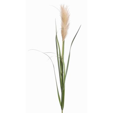 Artificial pampas grass ALCANTARA with panicle, green-brown, 4ft/120cm