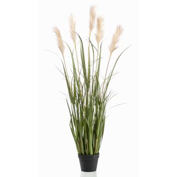 Artificial pampas grass ALCANTARA with panicles, green, 4ft/130cm