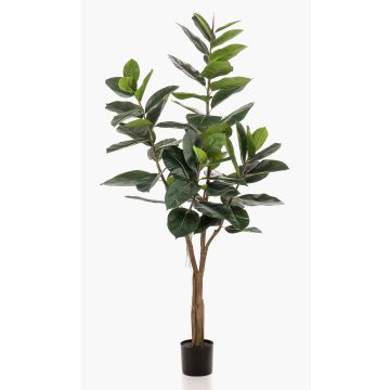 Artificial Ficus Elastica tree FERIA, artificial trunk, green, 6ft/180cm