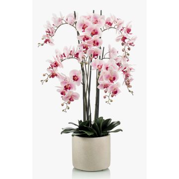Artificial orchid Phalaenopsis CECILE, ceramic pot, light pink-pink, 3ft/100cm
