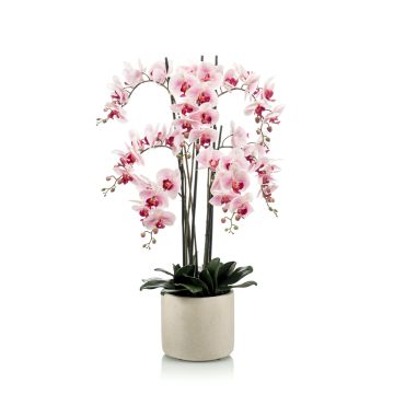 Artificial orchid Phalaenopsis CECILE, ceramic pot, light pink-pink, 3ft/100cm