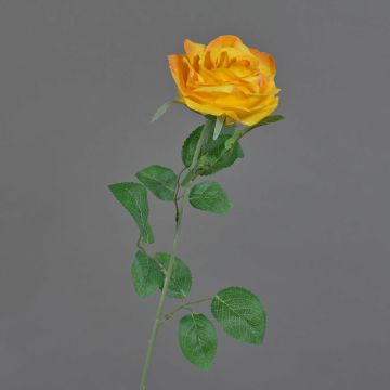Rose artificial flower PEZOS, yellow-orange, 24"/60cm