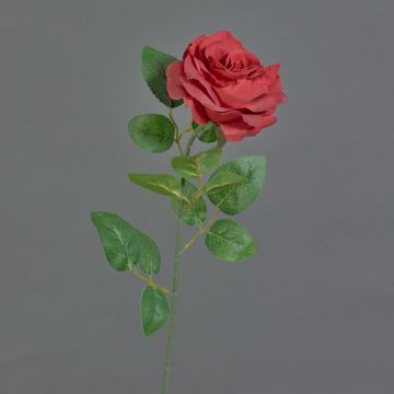 Rose artificial flower PEZOS, red, 24"/60cm