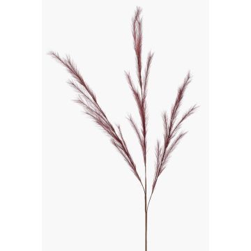 Artificial feather grass branch YECORA, panicles, burgundy red, 4ft/130cm
