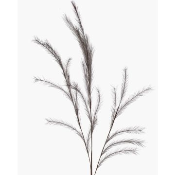Artificial feather grass branch YECORA, panicles, grey, 4ft/130cm