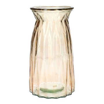 Glass Table vase RUBIE, taupe-clear, 8"/20cm, Ø4.3"/10.8cm Glass Table vase RUBIE, taupe-clear, 8"/20cm, Ø4.3"/10.8cm