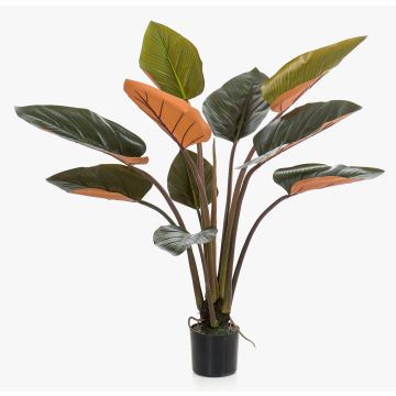 Artificial Strelitzia CIELU, green-orange, 4ft/120 cm