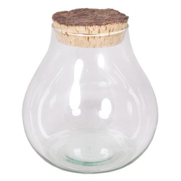 Glass jar VIVALDA with cork lid, clear, 6.7"/17cm, Ø6.7"/17cm