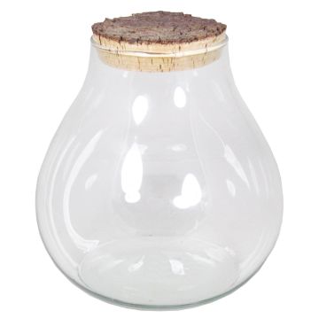 Glass jar VIVALDA with cork lid, clear, 9"/23cm, Ø9"/23cm