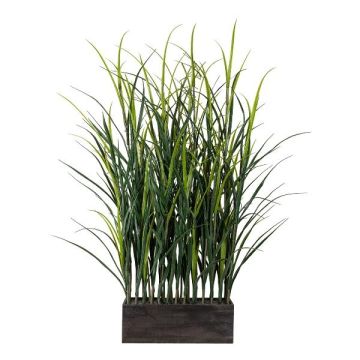 Artificial grass Switchgrass room divider ULINKA in wooden box, green, 28"x20"x3ft/70x50x90cm