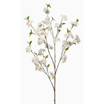 Artificial branch, ornamental cherry VERIANO with blossoms, white, 120cm