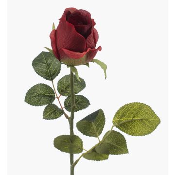 Artificial Rose DIXLEN, dark red and green, 70cm, Ø7cm