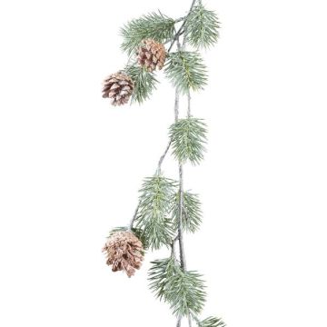 Artificial garland Fir SYMBAR with cones, frosted, 7ft/205cm