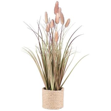 False grass Hare's tail KERNA in a basket, with panicles, pink, 16"/40cm