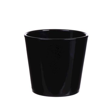Flowerpot made of ceramic GIENAH, black, 4.9"/12,5cm, Ø5.3"/13,5cm