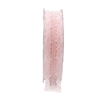 Lace ribbon SIMAY, pink, 82ft/25m, 20mm Lace ribbon SIMAY, pink, 82ft/25m, 20mm
