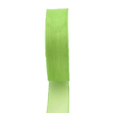 Organza ribbon OSNA, lime green, 82ft/25m, 25mm Organza ribbon OSNA, lime green, 82ft/25m, 25mm