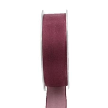 Organza ribbon OSNA, burgundy, 82ft/25m, 25mm Organza ribbon OSNA, burgundy, 82ft/25m, 25mm