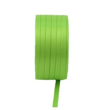 Double satin ribbon VIPKE, apple green, 164ft/50m, 6mm Double satin ribbon VIPKE, apple green, 164ft/50m, 6mm