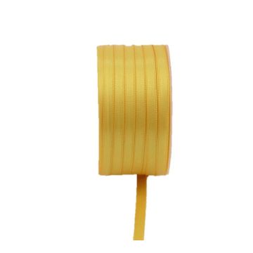 Double satin ribbon VIPKE, yellow, 164ft/50m, 6mm Double satin ribbon VIPKE, yellow, 164ft/50m, 6mm