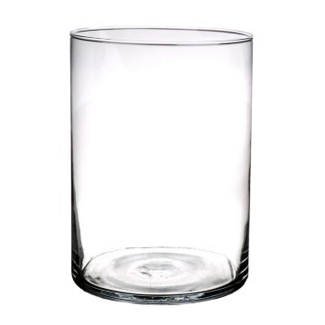 Flower vase SANYA AIR, glass, cylinder, clear, 10"/25cm, Ø7"/18cm